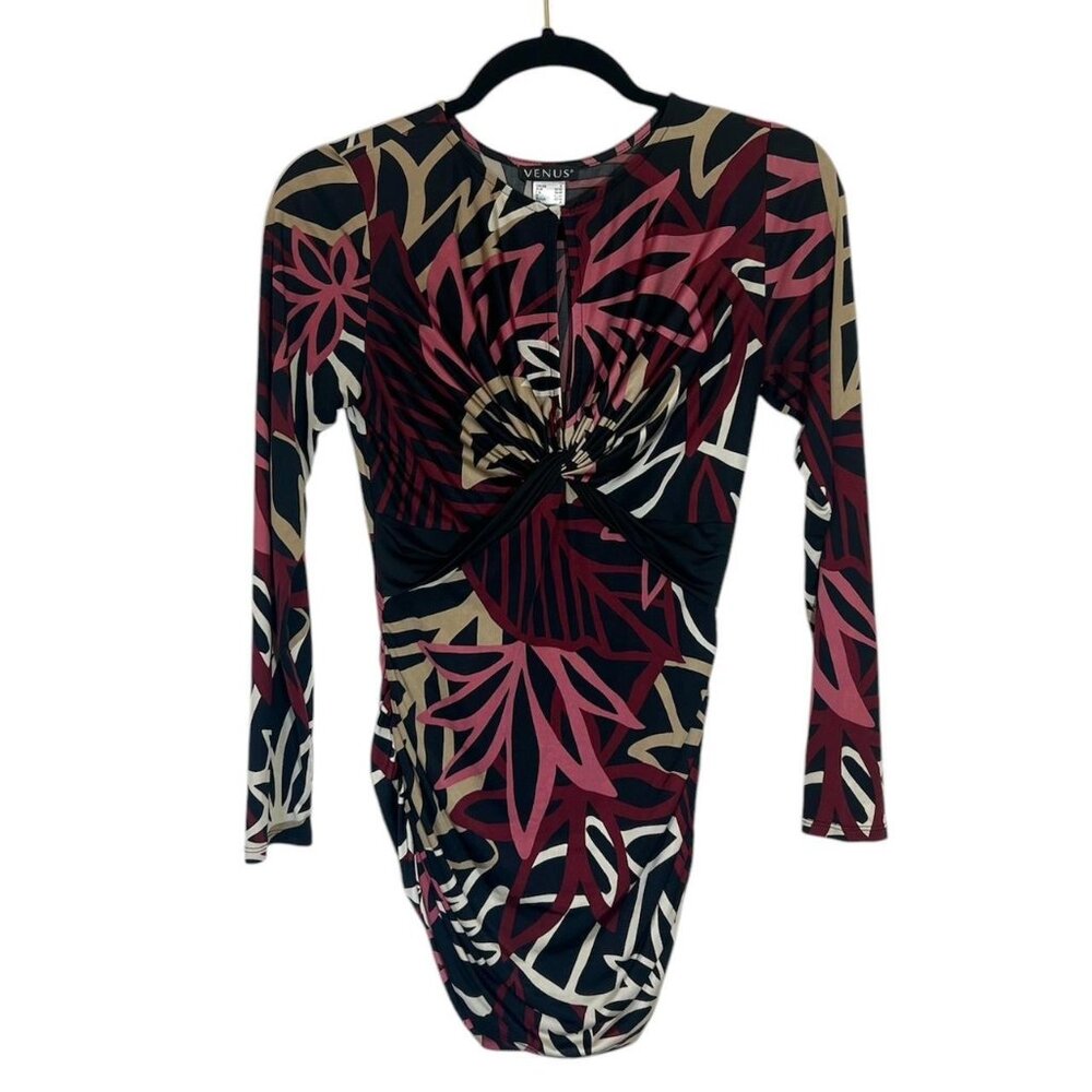 VENUS Women's Long Sleeve Dress with Bold Pattern